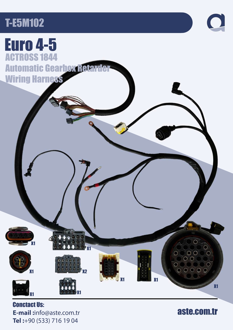 Euro 4-5 Actross 1844 Automatic Gearbox Retarder Wiring Harness (T-E5M102)